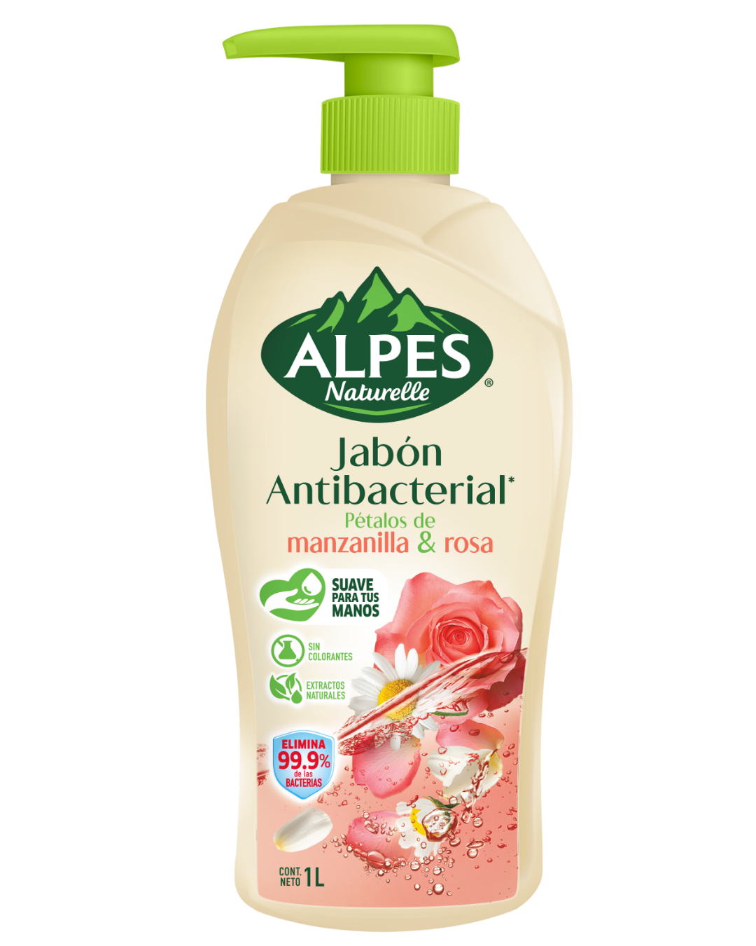 Jabón Antibacterial Pétalos de Manzanilla y Rosa